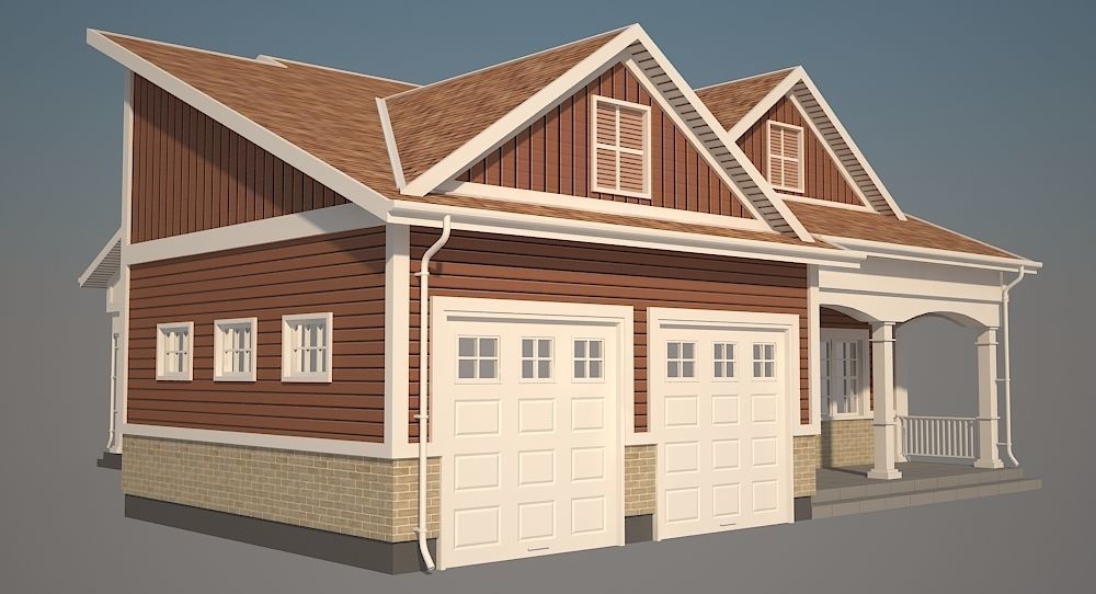 Traditional House 11 Low-poly 3D model_9