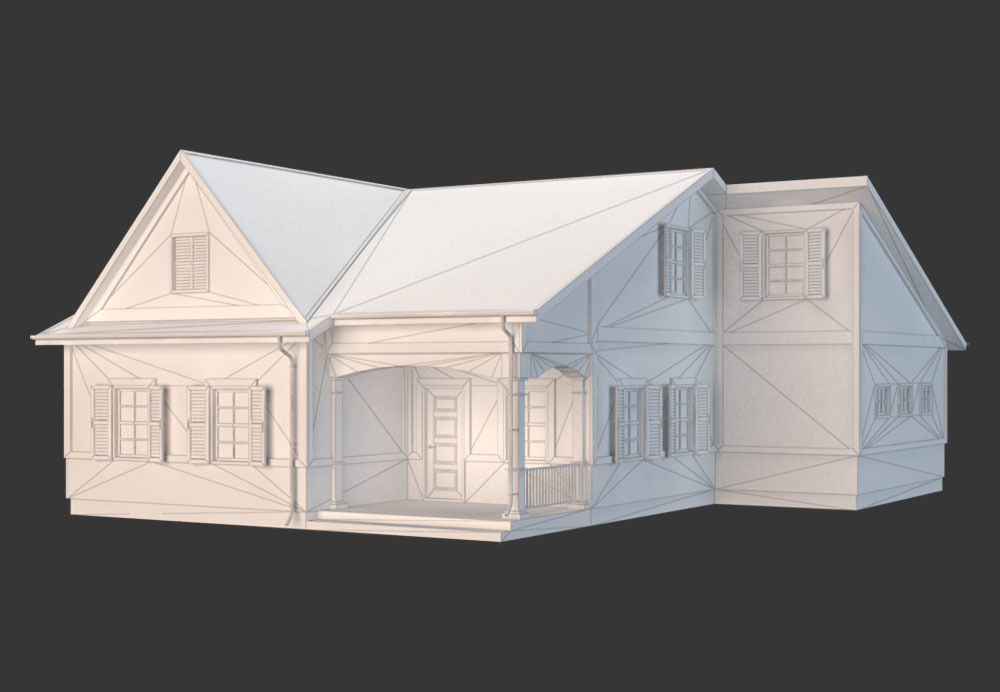 Traditional House 11 Low-poly 3D model_7