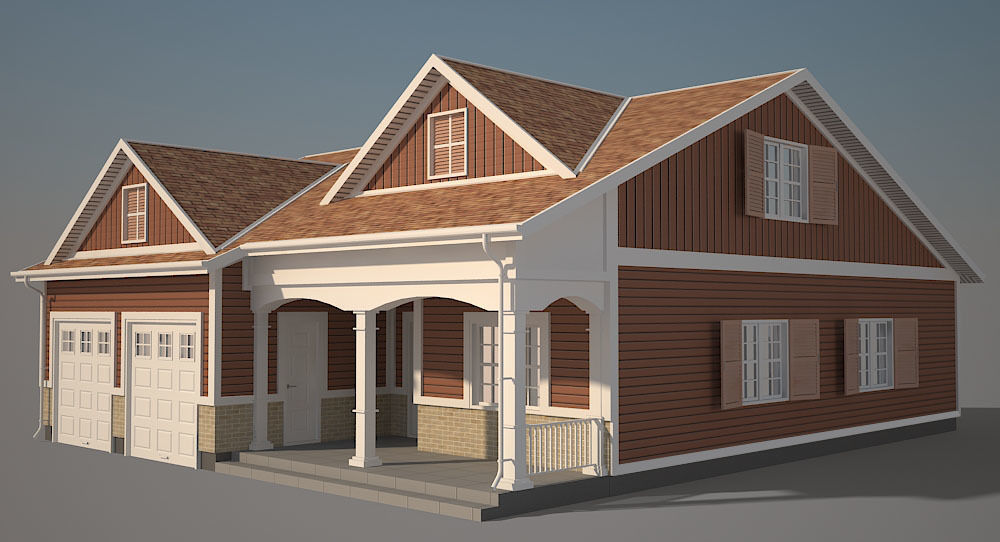 Traditional House 11 Low-poly 3D model_1