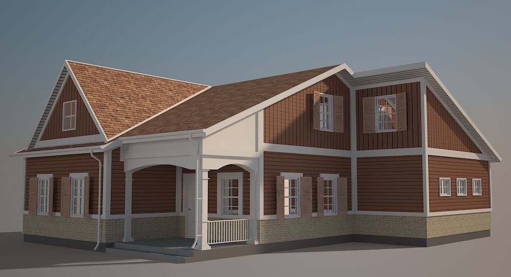 Traditional House 11 Low-poly 3D model_2
