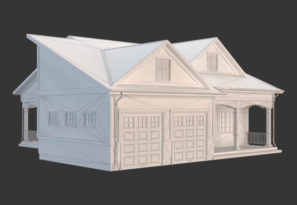 Traditional House 11 Low-poly 3D model_5