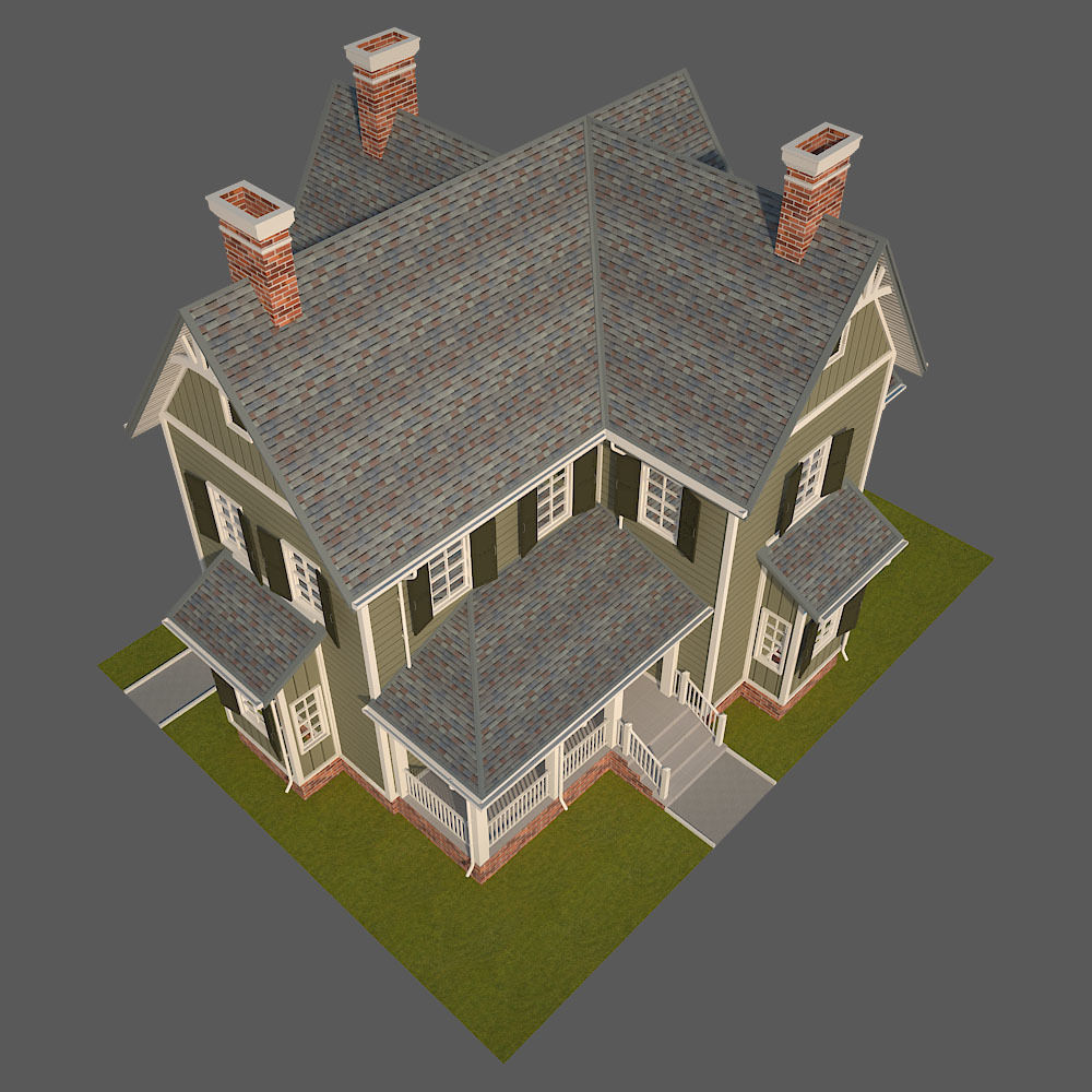 Traditional House 12 Low-poly 3D model_5