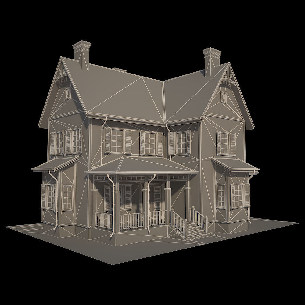Traditional House 12 Low-poly 3D model_6