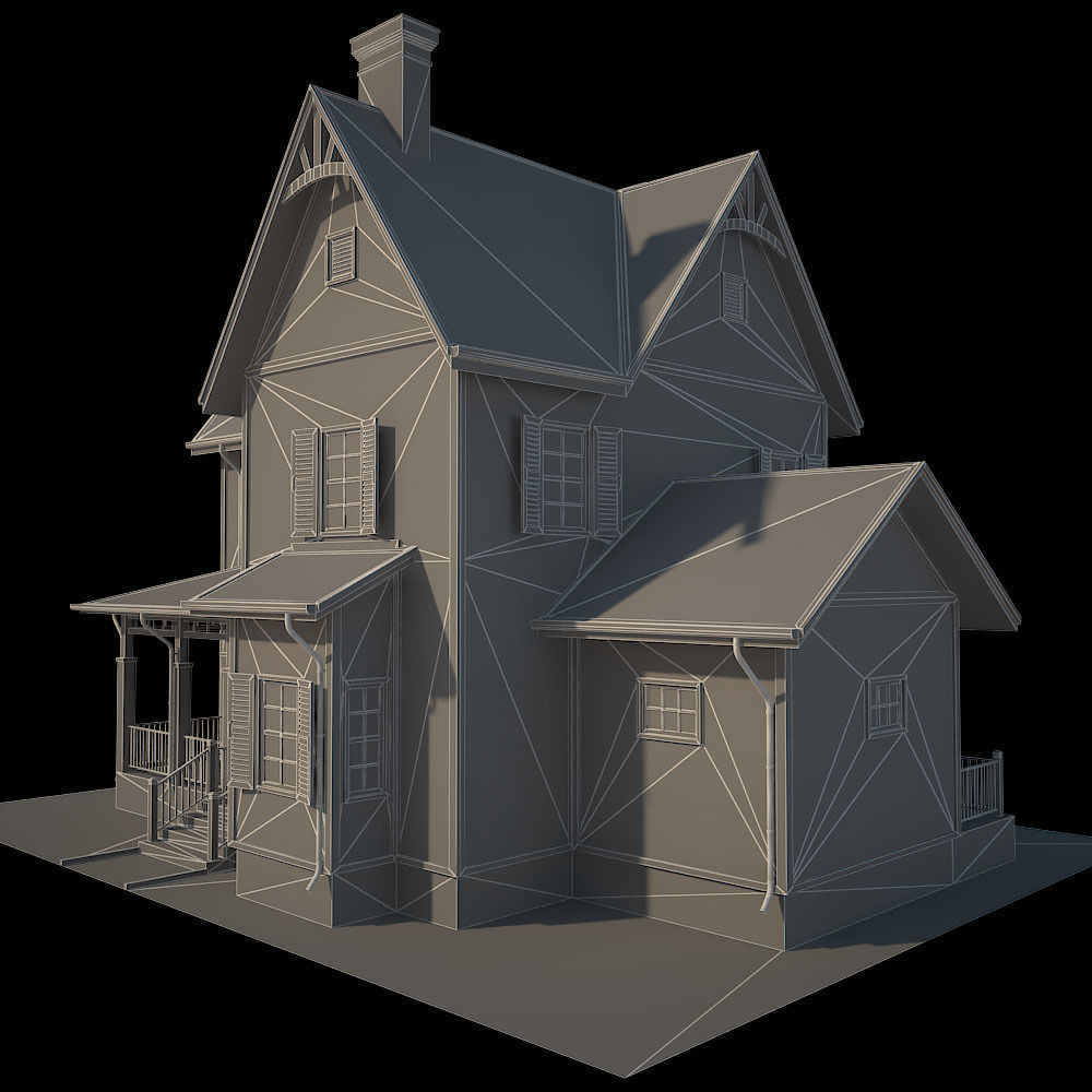 Traditional House 12 Low-poly 3D model_10