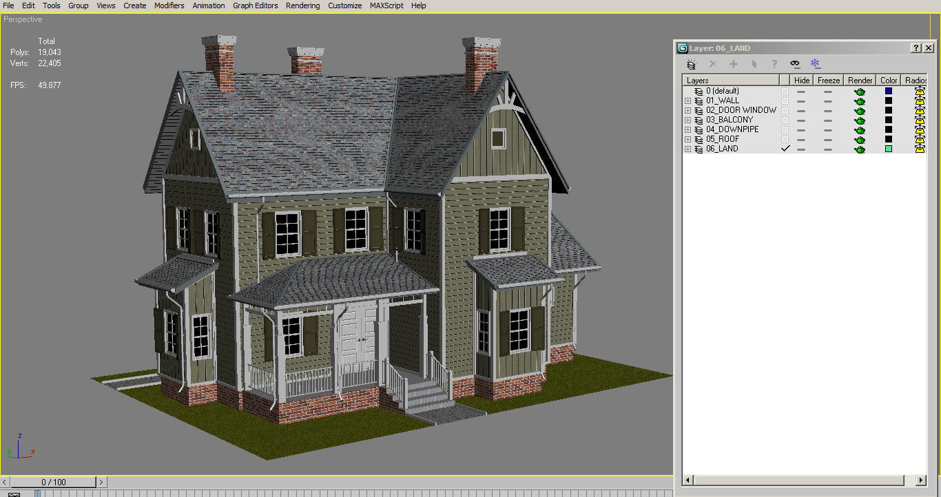 Traditional House 12 Low-poly 3D model_14