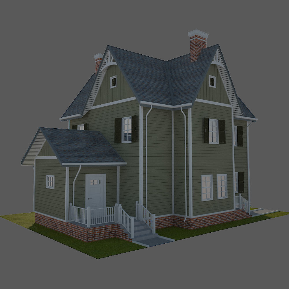 Traditional House 12 Low-poly 3D model_3