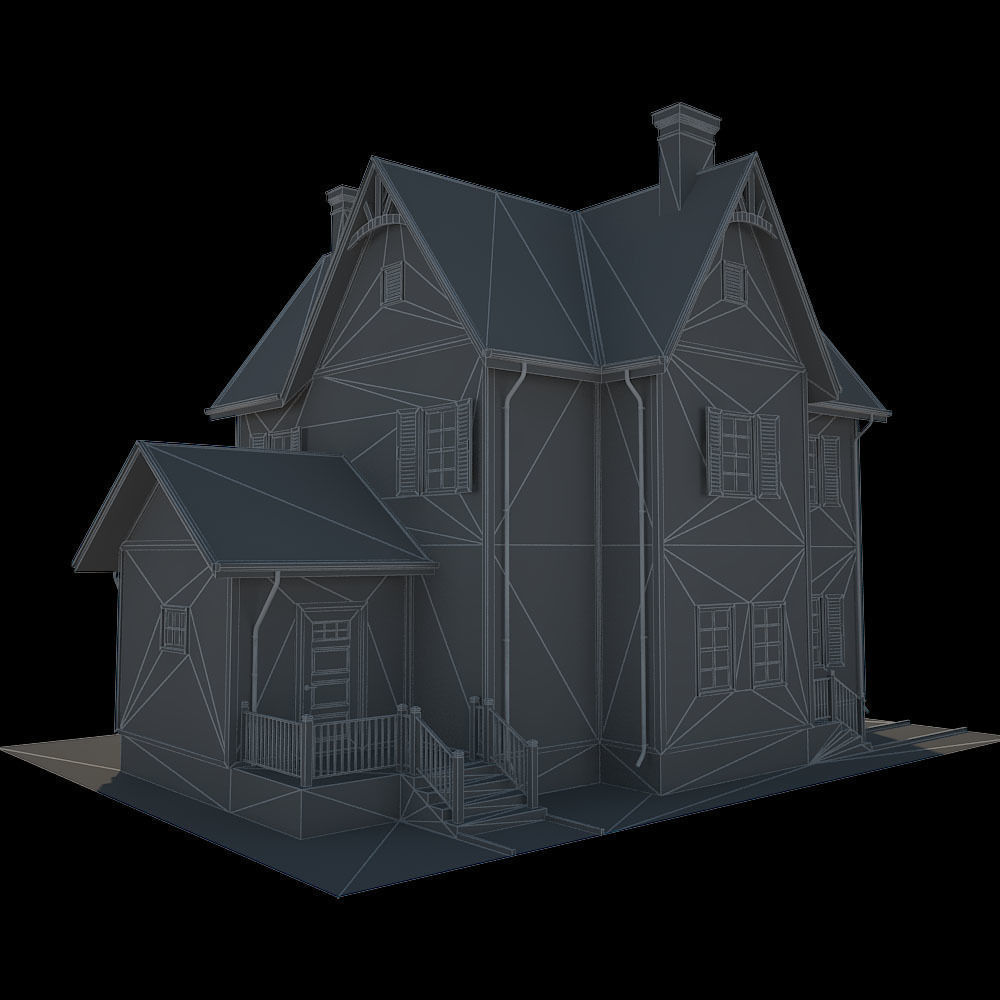 Traditional House 12 Low-poly 3D model_7