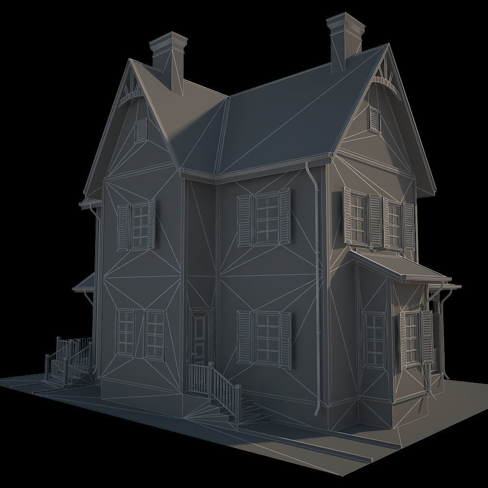 Traditional House 12 Low-poly 3D model_9