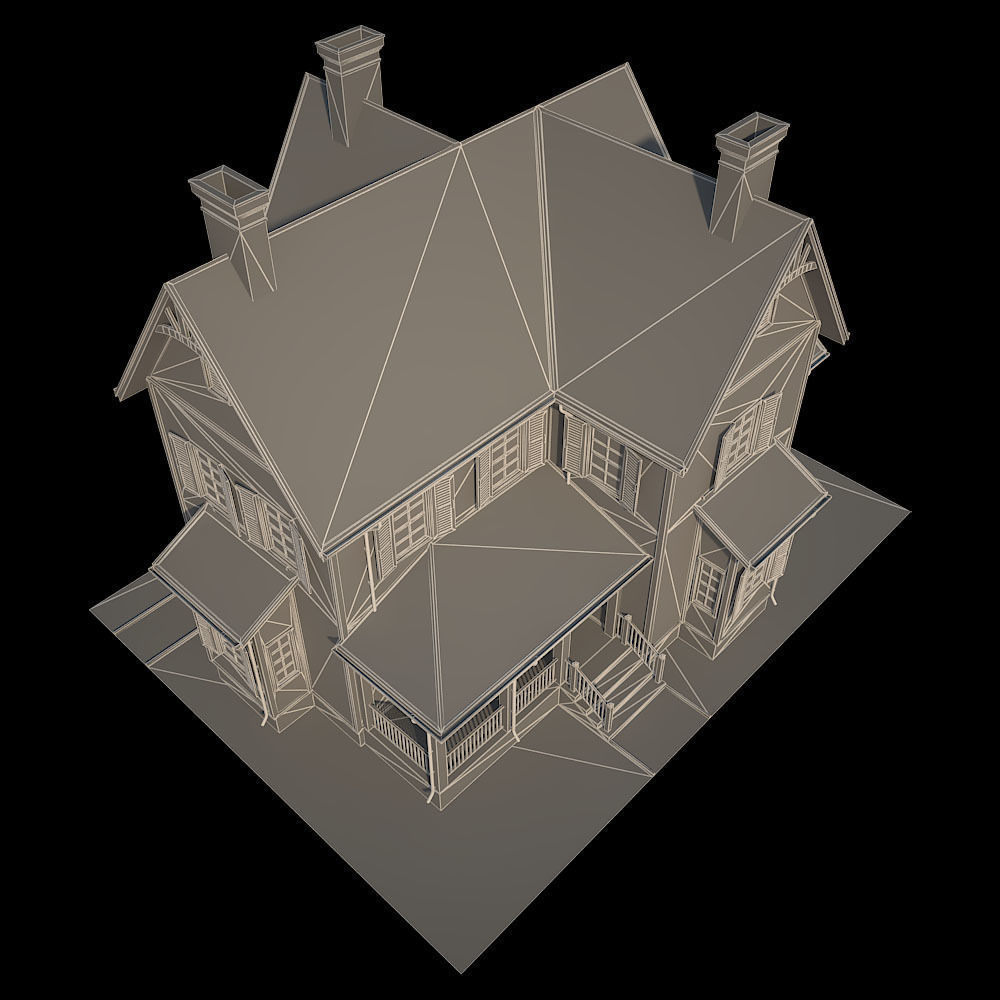 Traditional House 12 Low-poly 3D model_8