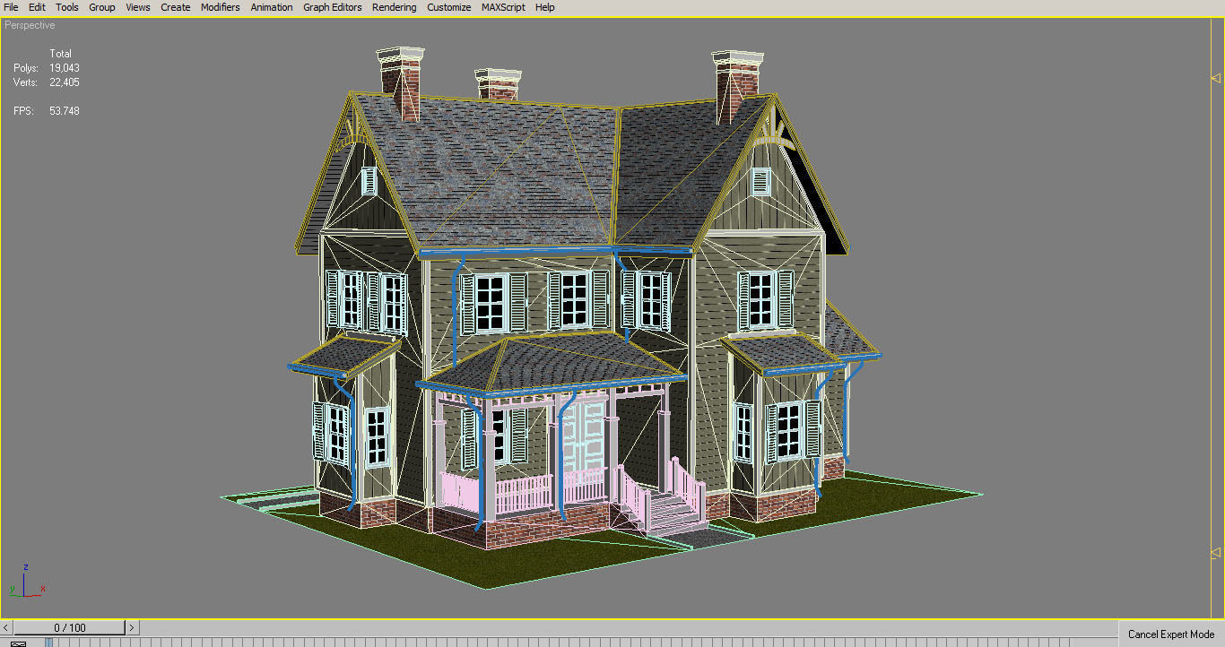 Traditional House 12 Low-poly 3D model_11