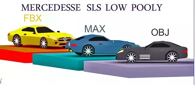  low poly mercedes sls Low-poly 3D model