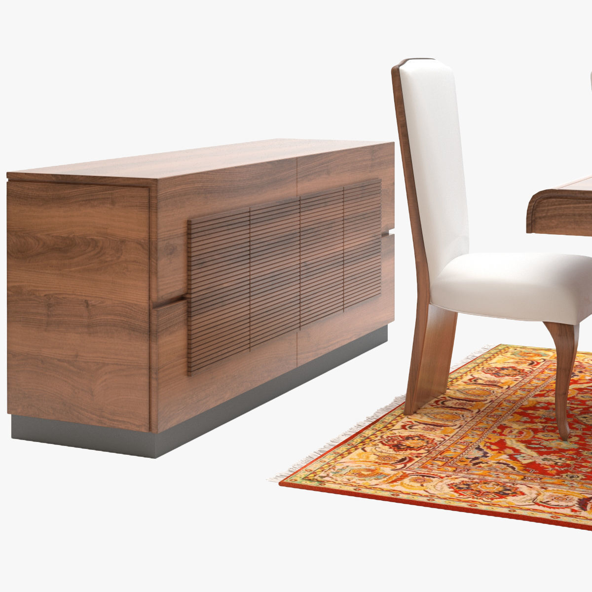 Classic Dining Room Set 3D model_3