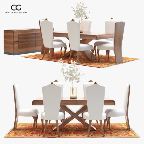 Classic Dining Room Set 3D model