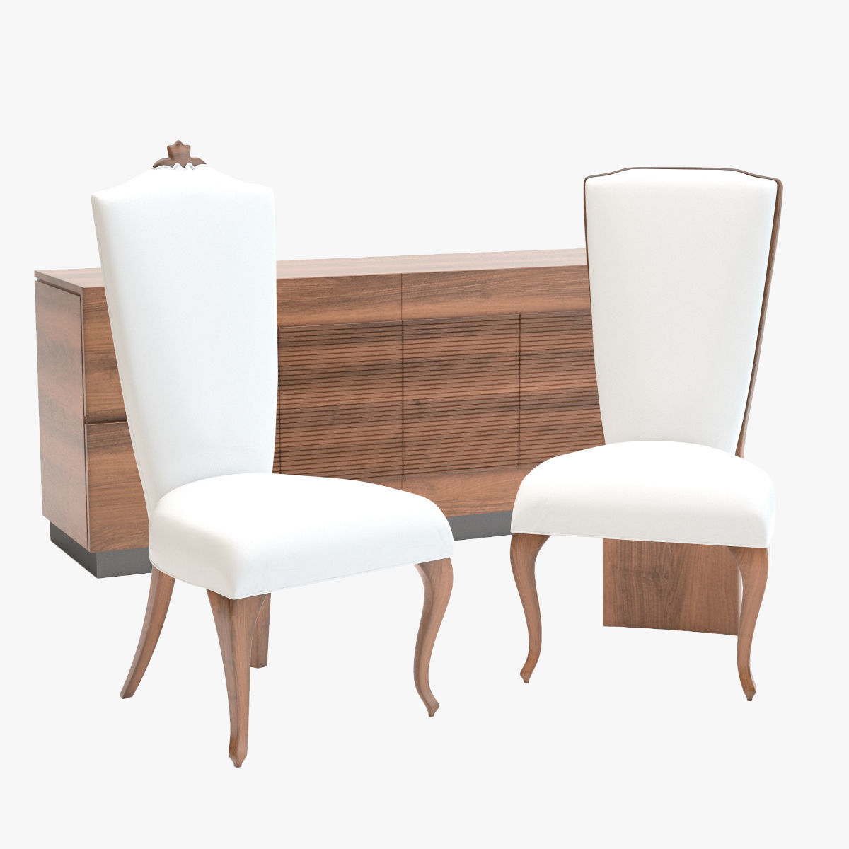 Classic Dining Room Set 3D model_1