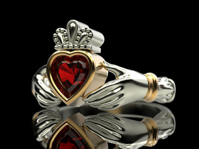 Claddagh ring V2 3D print model