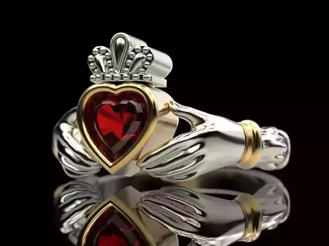 Claddagh ring V2 3D print model