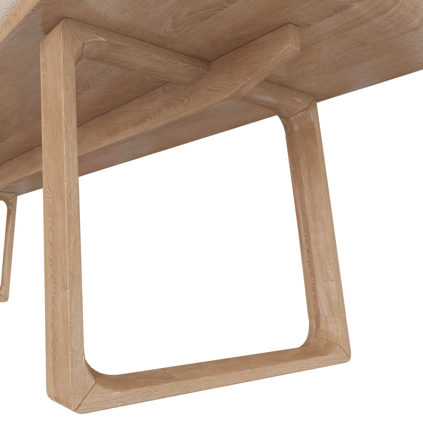 Modrest  Walnut Dining Bench 3D model_3