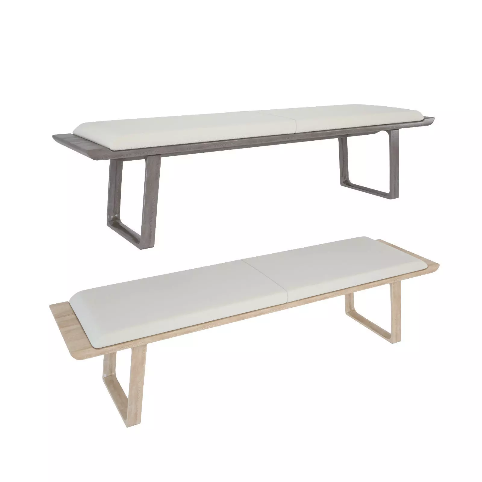 Modrest  Walnut Dining Bench 3D model_0