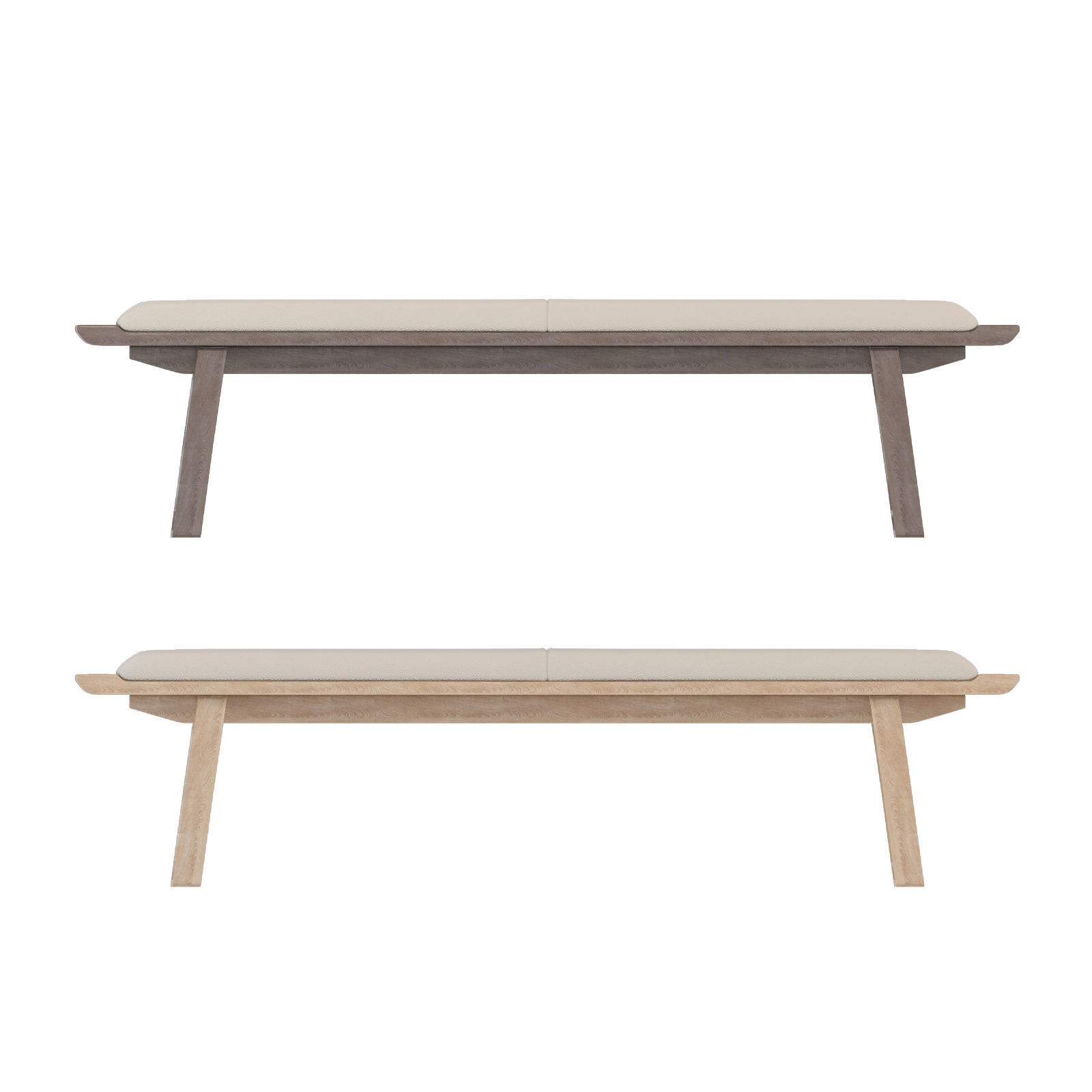 Modrest  Walnut Dining Bench 3D model_1