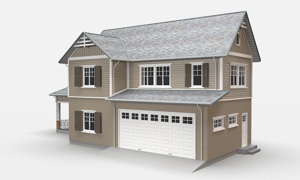 Traditional House 16 Low-poly 3D model_4