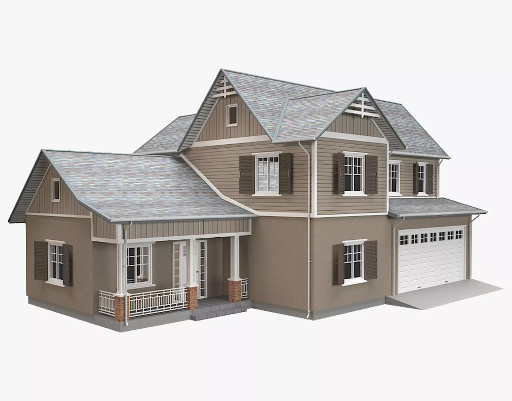 Traditional House 16 Low-poly 3D model_1