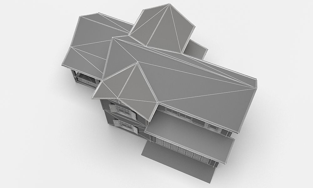 Traditional House 16 Low-poly 3D model_9