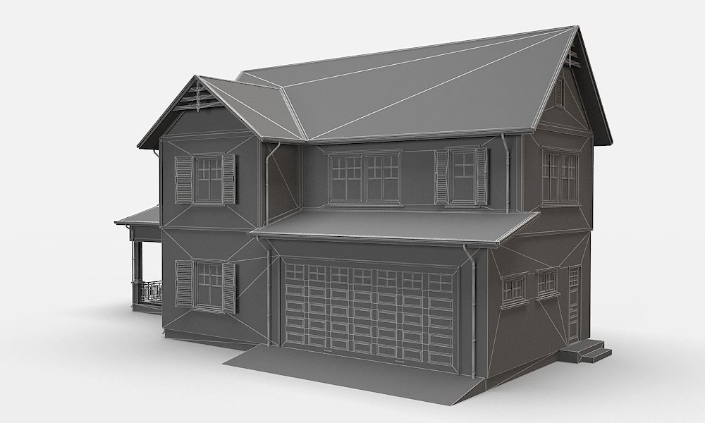 Traditional House 16 Low-poly 3D model_7