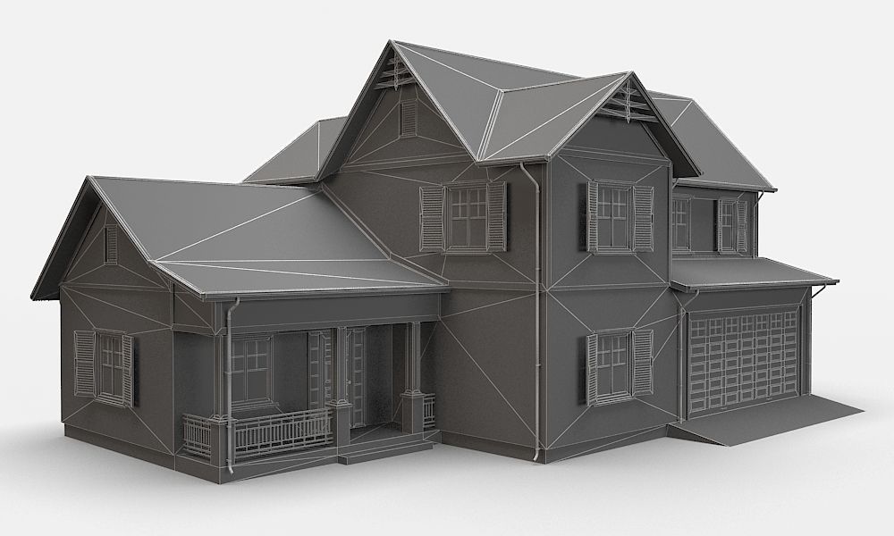 Traditional House 16 Low-poly 3D model_8