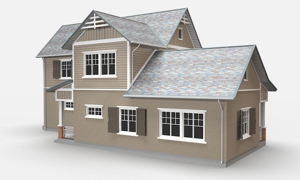 Traditional House 16 Low-poly 3D model_5