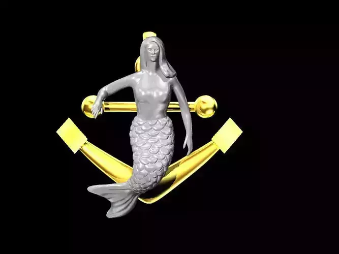 Mermaid pendant 3D print model