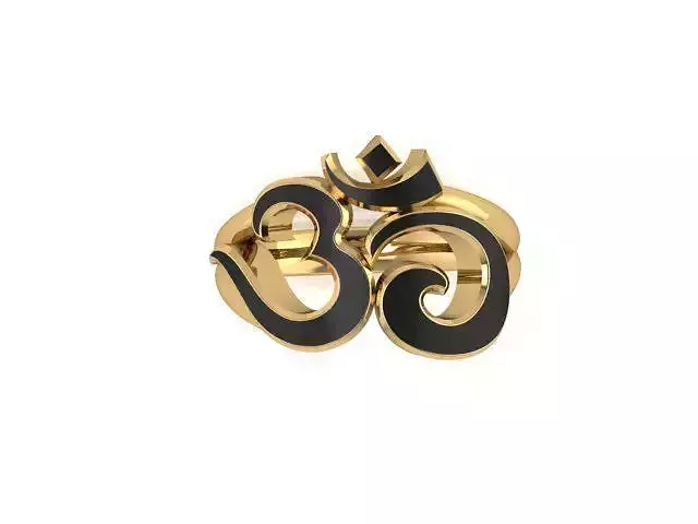 RING07 om symbol ring gold