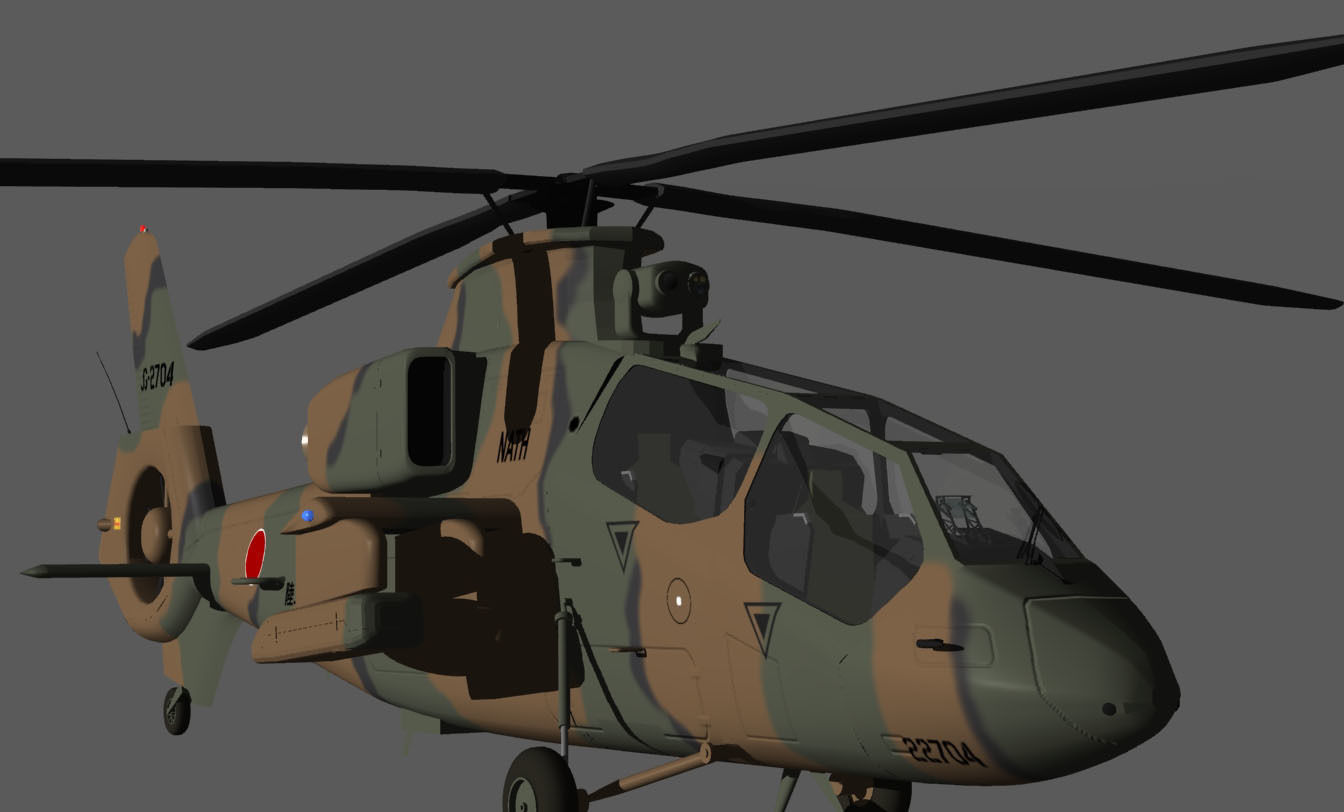 Japan Ground Self-Defense Force OH-1 Reconnaissance heli NINJA 3D model_5