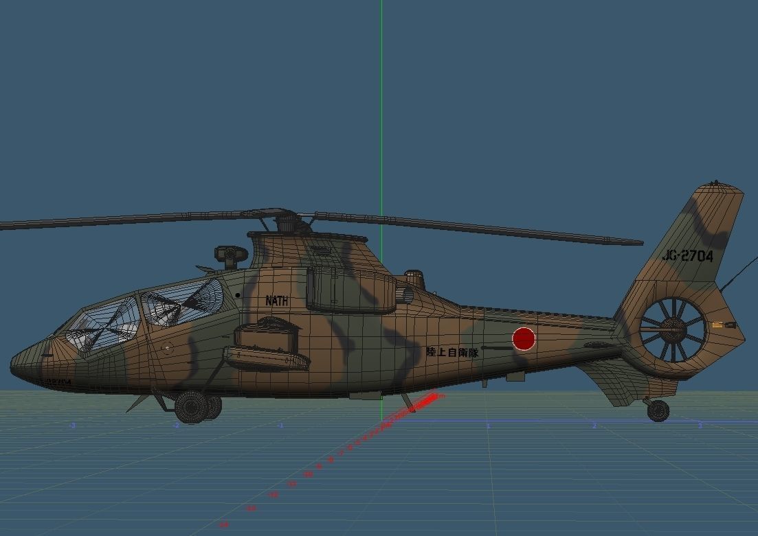 Japan Ground Self-Defense Force OH-1 Reconnaissance heli NINJA 3D model_17
