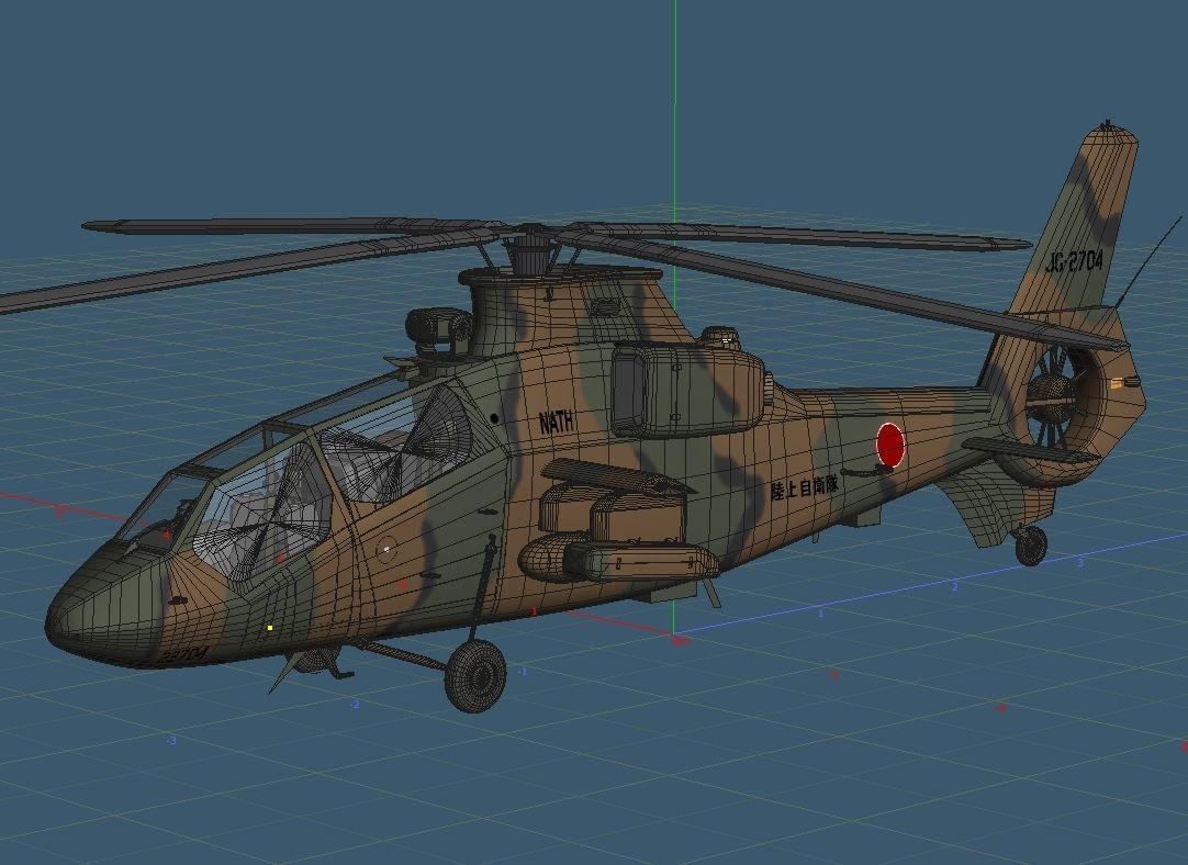 Japan Ground Self-Defense Force OH-1 Reconnaissance heli NINJA 3D model_10