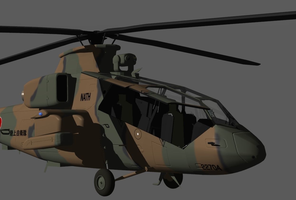 Japan Ground Self-Defense Force OH-1 Reconnaissance heli NINJA 3D model_6