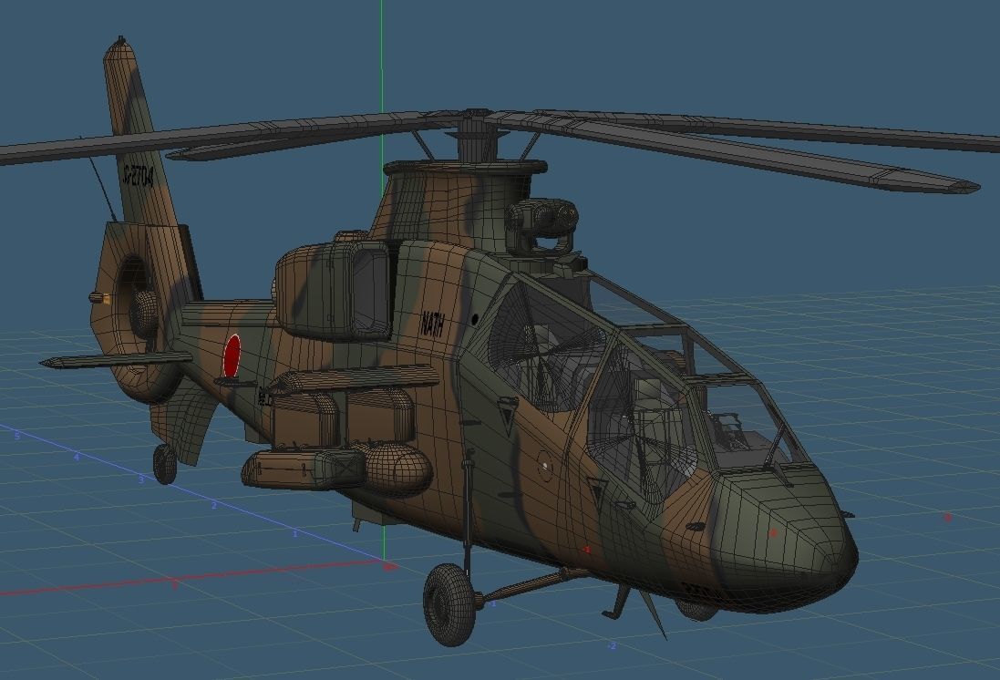 Japan Ground Self-Defense Force OH-1 Reconnaissance heli NINJA 3D model_18