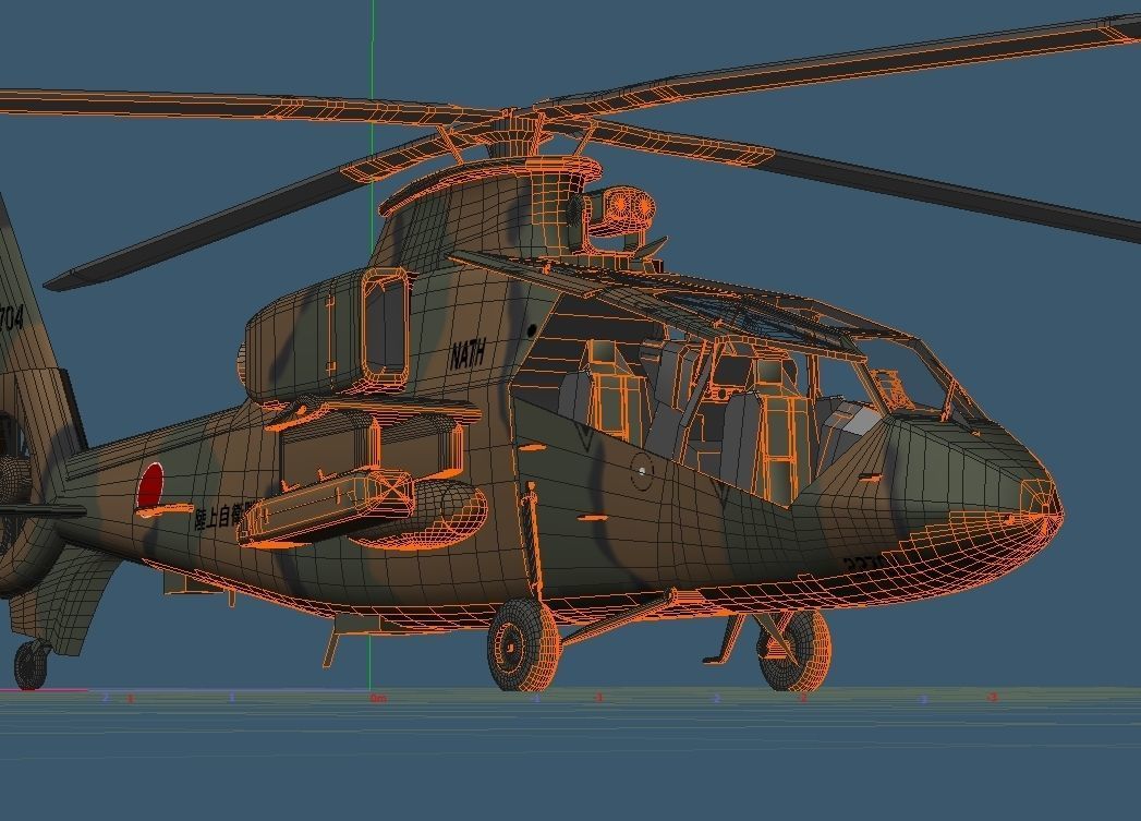 Japan Ground Self-Defense Force OH-1 Reconnaissance heli NINJA 3D model_19