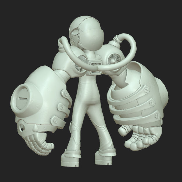 Character - Girl Robot Hardsurface Low-poly 3D model_8