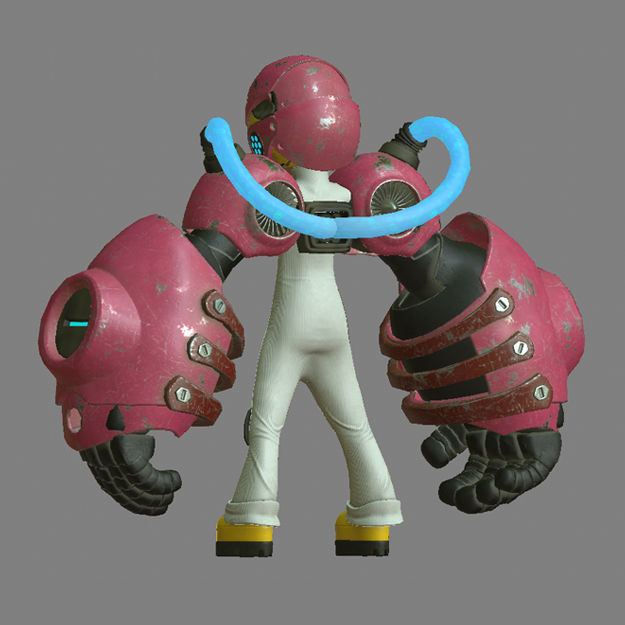 Character - Girl Robot Hardsurface Low-poly 3D model_4