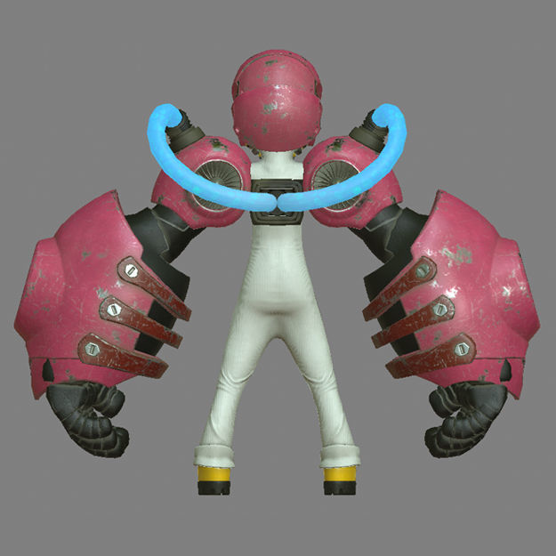 Character - Girl Robot Hardsurface Low-poly 3D model_5