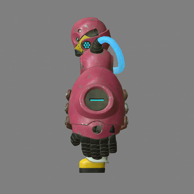 Character - Girl Robot Hardsurface Low-poly 3D model_3