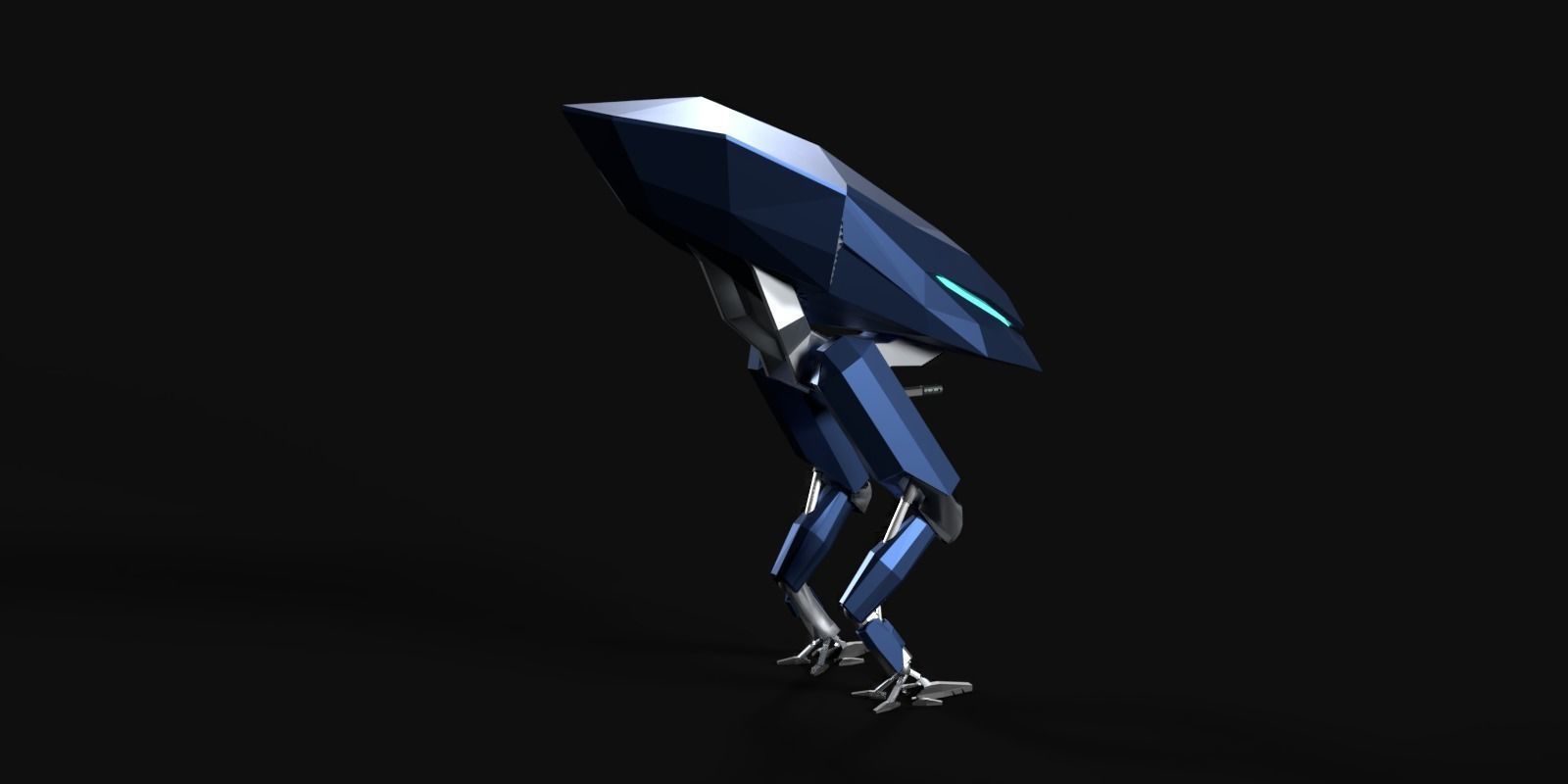 Mech Scifi Low-poly 3D model_4