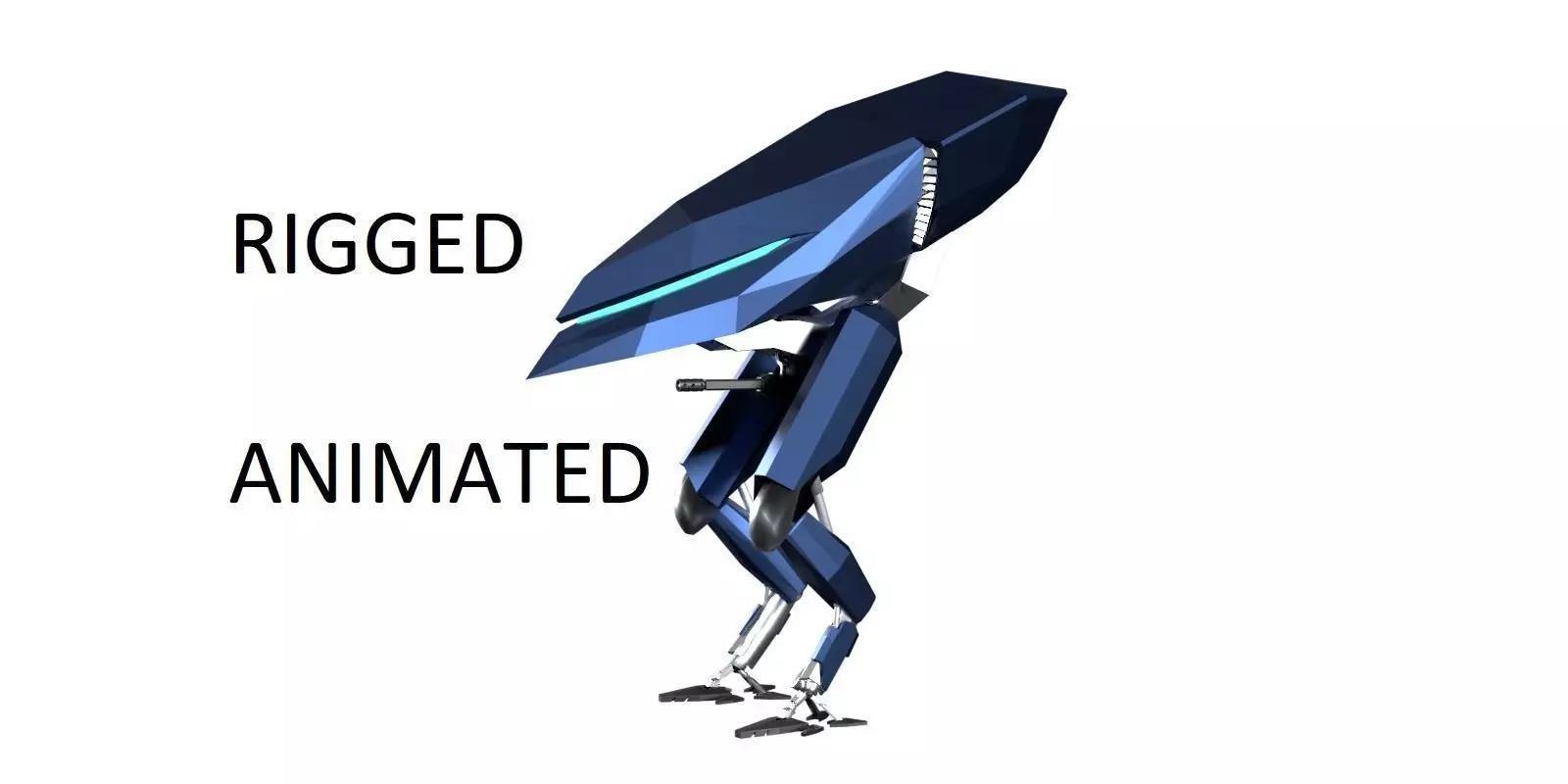 Mech Scifi Low-poly 3D model_0