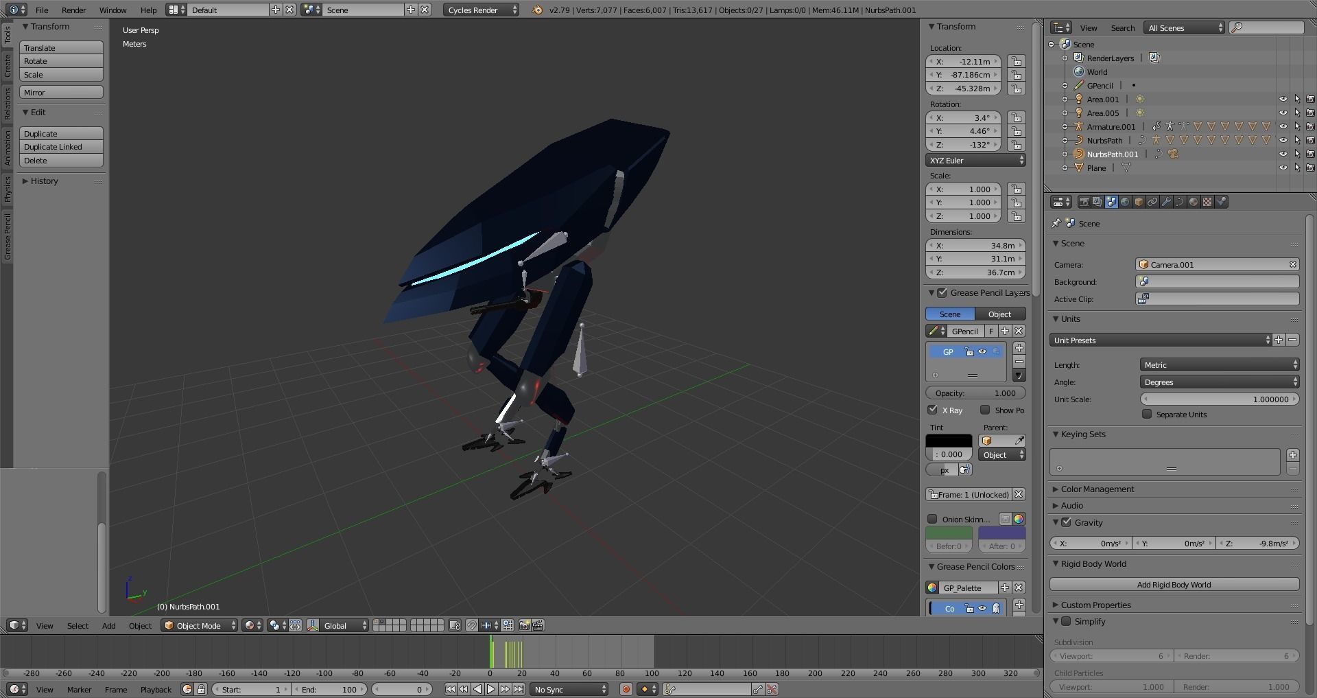 Mech Scifi Low-poly 3D model_10