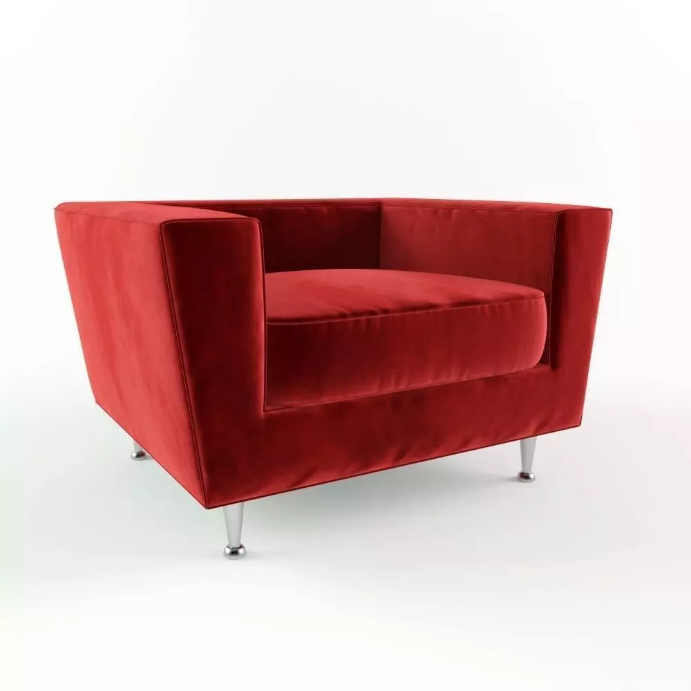 Red Velvet Sofa Free 3D model