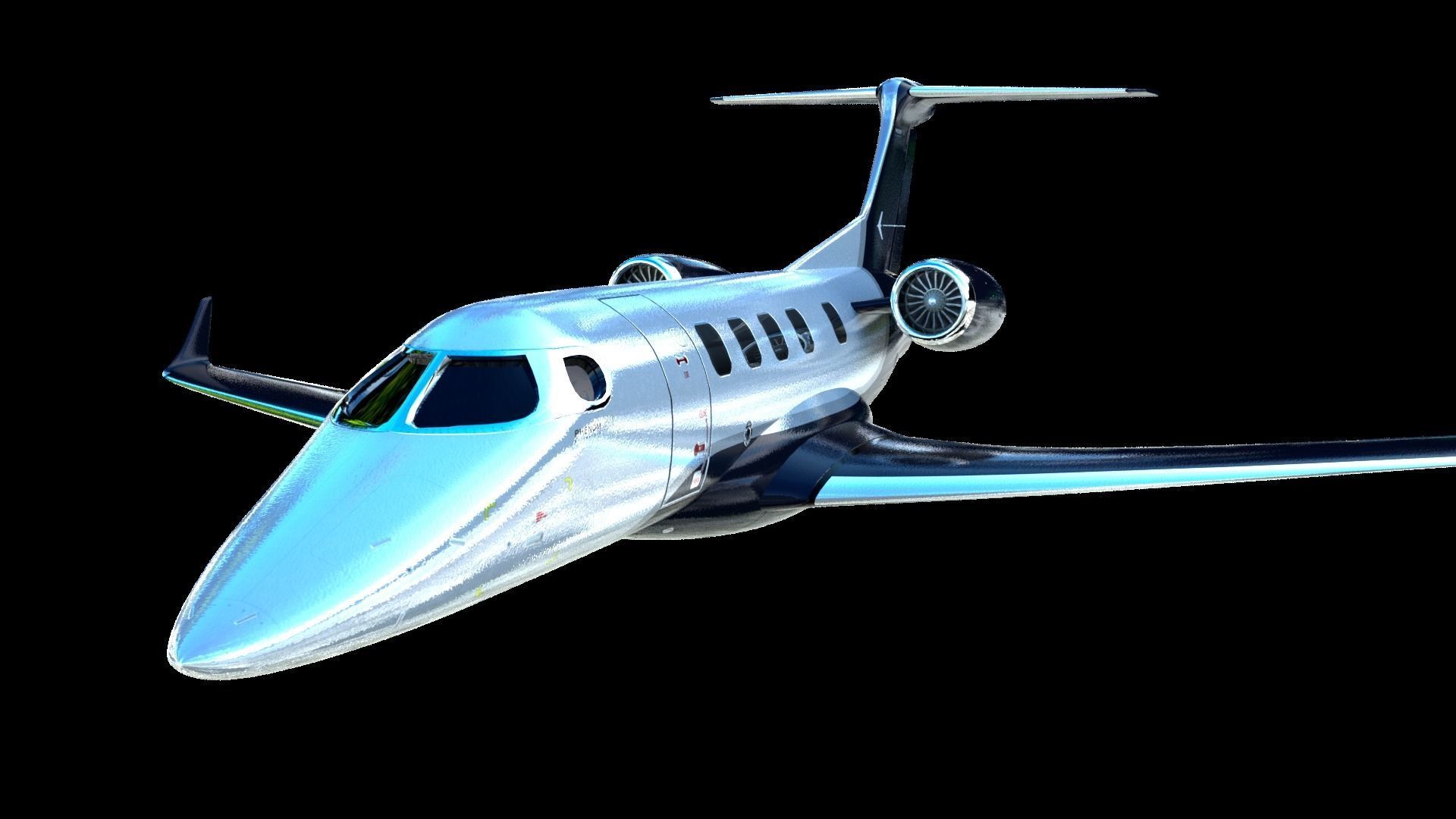 Realistic PBR Embraer Phenom 300 Private Jet Low-poly 3D model_21