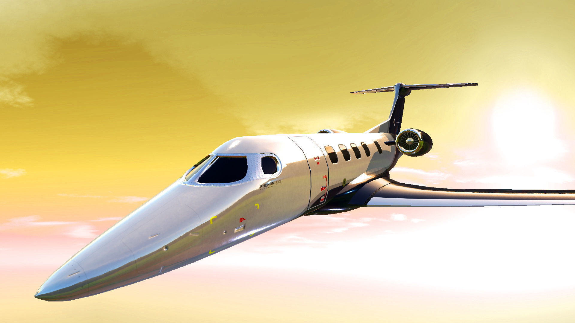 Realistic PBR Embraer Phenom 300 Private Jet Low-poly 3D model_28