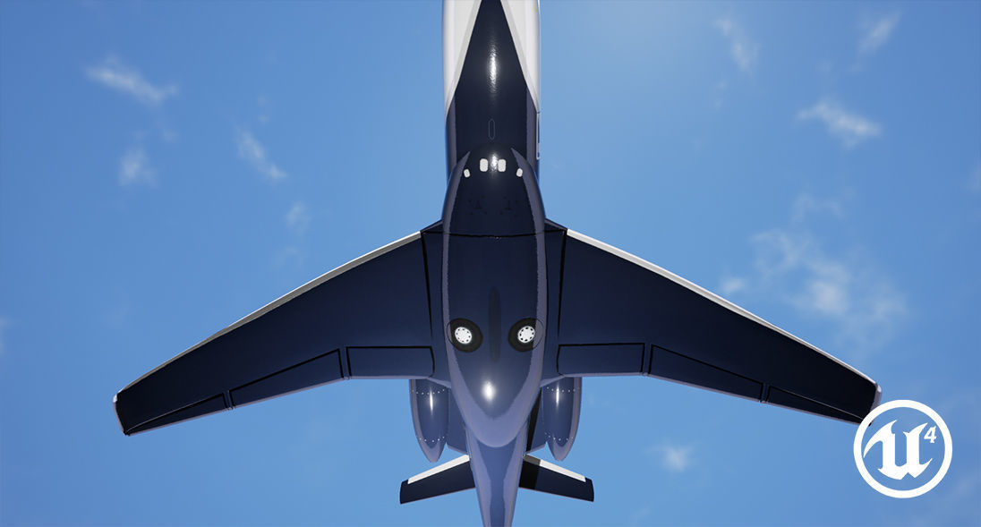 Realistic PBR Embraer Phenom 300 Private Jet Low-poly 3D model_11