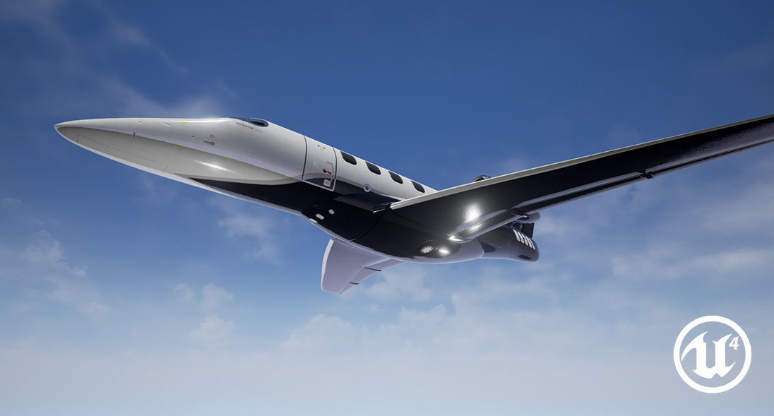 Realistic PBR Embraer Phenom 300 Private Jet Low-poly 3D model_7