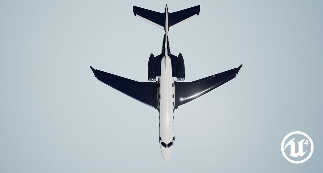 Realistic PBR Embraer Phenom 300 Private Jet Low-poly 3D model_15